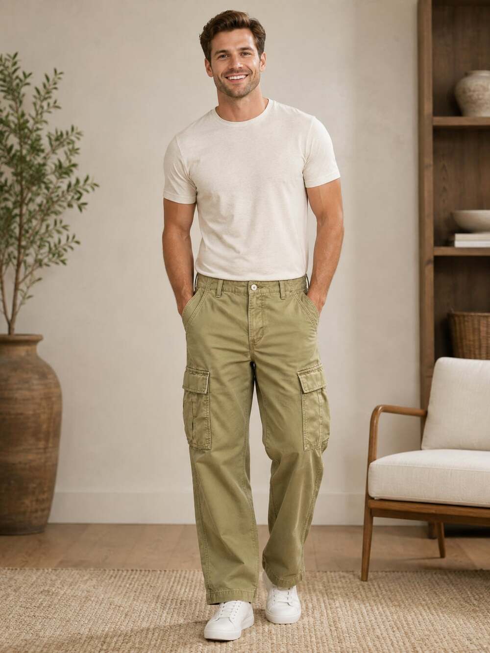 Levi’s XX Cargo Straight Fit Men’s Pants Beige 100% Cotton W31 L30